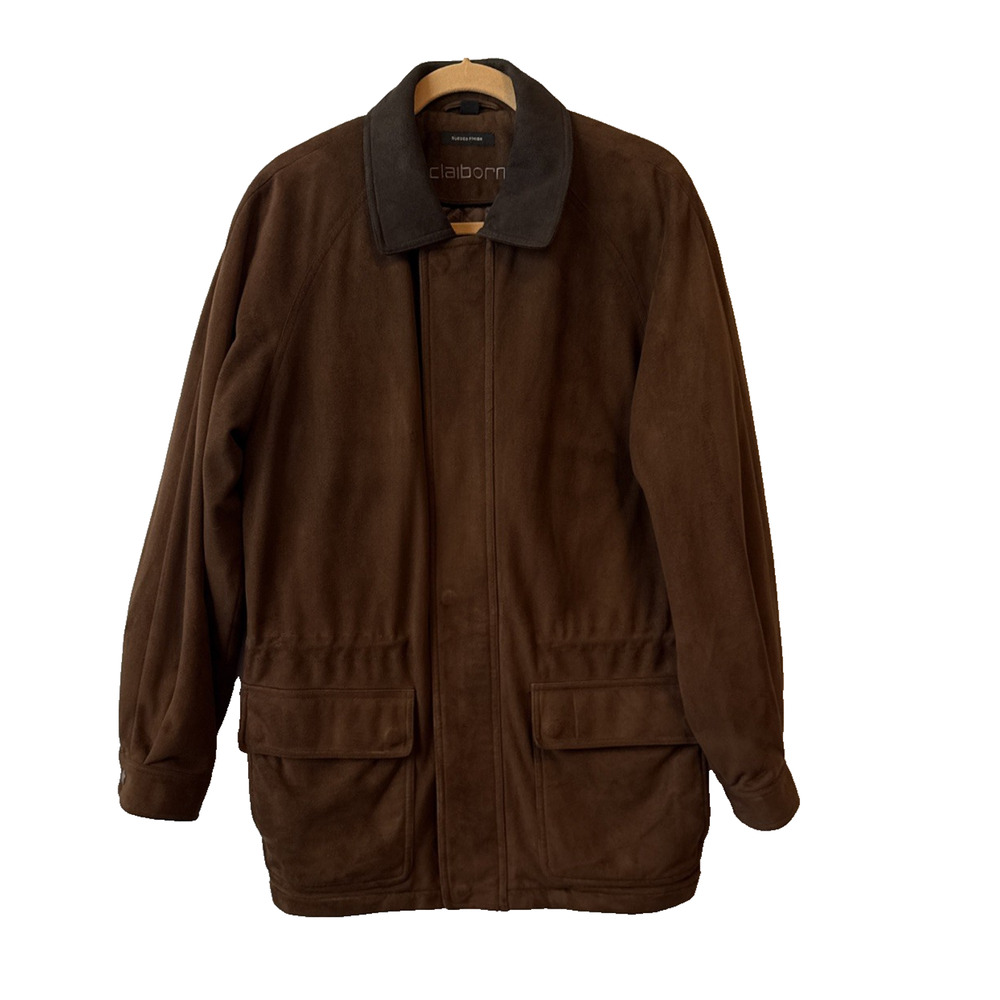 Claiborne Men's M Western Chore Sueded‎ Jacket Quilt Lining Utility Barn Retro